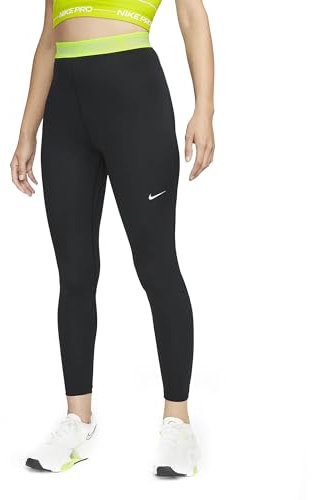 Nike Damen W NP 365 Tight 7/8 HI Rise Leggings, Black/Volt/White, XS