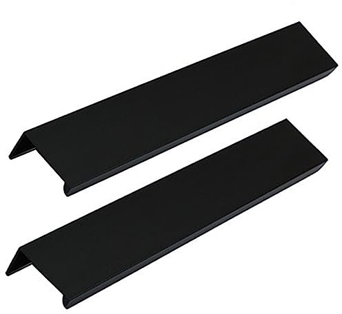 Verdeckter Möbelgriffe Unsichtbare Griffe Schrankgriffe Schubladengriff Fingerkantenzuggriff Kabinett Griffe Schwarz 2 Stück (Overall length 1200mm)