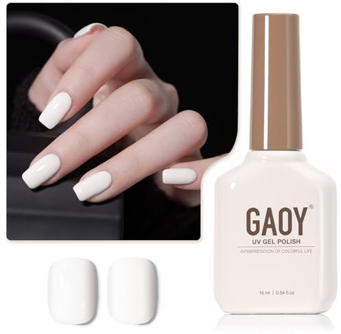 GAOY Smalto gel bianco, 16 ml Color 1002 Soak Off UV Light Cure Gel Polish per French Tips Nail Art Manicure fai da te a casa, Classic White