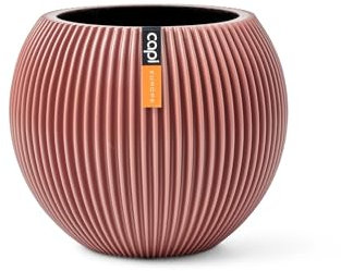 Capi Europe - Gefäß Kugel Groove Colours - 30x25 - Rosa - Öffnung Ø22 - Blumentopf für drinnen - BGVPI104