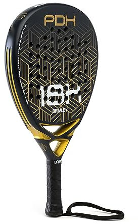 Brimley Padelschläger (Sandcoated) PDX18K | Elite 18K Carbon-Design | Ideal für Anfänger bis Profis | Extrem langlebig und leicht | Inklusive Eva-Schaum und Tragetasche