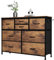 MYHMCT 8 Chest of Drawers Bedroom, Storage Drawers with Wooden Handles,Wooden Top, Fabric Drawers and Metal Frame for Bedroom, Living Room, Nursery, Hallway (Rustic Brown)