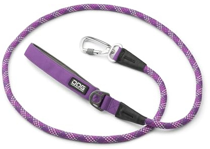 DOG Copenhagen Urban Rope 3.0 Dog Lead - Dog Training Lead - Dog Leash - Reflective Trim - Durable - For Small, Medium and Large Dogs - 160cm - Locking Carabiner - Padded Handle, Purple Passion, L