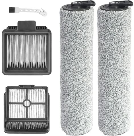 DianSung Rullo spazzola + filtro accessori per Dreame H11 / H11 MAX aspirapolvere a umido e a secco, set di ricambi per aspirapolvere 2 rulli spazzola + 2 filtri