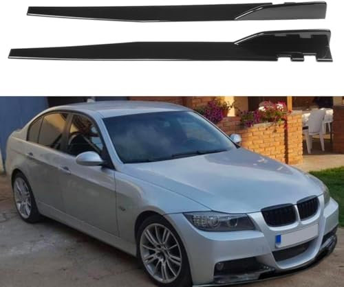 Auto-Seitenschweller für BMW E39 E46 E53 E90 E92 E93 E60 E61 X5 E70 X6 E71 X1, Seitenschweller-Verlängerung, Rocker-Panel-Splitter, Styling-Zubehör,Glossy Black