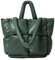 JOLLQUE Puffer Tragetasche für Frauen Gesteppte, weiches Kissen gepolsterte Down Tote Bag, große Winter Handtasche Space Schultertaschen (Grün,4 Gitter)