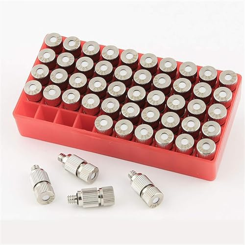 50-teiliges Edelstahl-Nebeldüsen-Set, Hochdruck for Kühlsystem, 3/16 Zoll Gewinde-Nebeldüsen, Anti-Tropf-Nebel-Sprühkopf, Zerstäuber-Nebelsprüher for Gewächshaus/Terrasse/Rasen/662 (Size : 0.3mm)