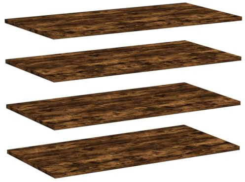 vidaXL Étagères Murales 4 pcs, Tablettes Suspendues avec Rangement, Étagères à Livres Flottantes, Décorations de Salon, Chêne Fumé Bois d'Ingénierie