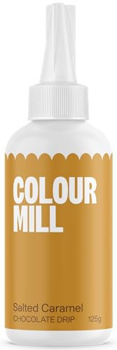 Colour Mill Choco Drip Salted Caramel: Chocolate Drip Easy-Melt Drizzle for Desserts and Cakes - 125 g