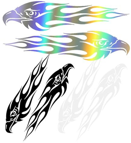 Adle_r Aufkleber Adle_r Autoaufkleber Autotattoo Adle_r Motorradaufkleber Helmaufkleber, 3 Farben, 20 x 4,7 cm, 6 Stück
