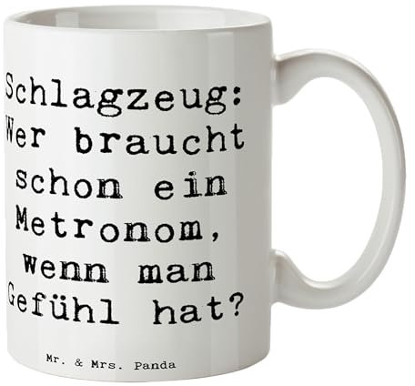 Mr. & Mrs. Panda Tasse Spruch Schlagzeug Gefühl - Geschenk, Musikinstrumente, Becher, Musik, Präsenz, Klaviere, Kaffeetassen, Keramiktasse,