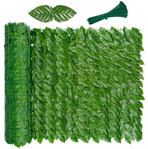 Viceree Siepe Finta Per Recinzione Verde Chiaro 1x3 Metri +50 Fascette Omaggio, Siepe Artificiale Di Alta Qualità 90% Privacy, Frangivista Balcone, Edera Finta Da Esterno Per Copri Ringhiera Balcone