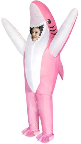 Poptrend Inflatable Shark Costume, Shark Halloween Costumes for Teen Kids Men Women Cute Blow up Costumes Funny Fancy Dress Party (Kids)