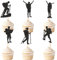 Blumomon 24 Stück Wander-Kuchendekorationen Wandern Cupcake Topper Bergsteiger Spieler Kuchendekorationen für HikeTheme Mann Junge Mädchen Geburtstag Kuchen Dekoration Supplies