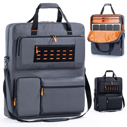 FRECOLSH Jackry Solarmodul-Tragetasche für 2 Batteriepaneele, Reise-Solarmodul-Aufbewahrungstasche, kompatibel mit Jackery Solarsaga 100 W tragbarem Solarpanel, Jackry-Tragetasche mit mehreren Taschen