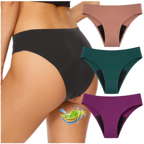 CSHE 3er Pack Perioden Bikinihose Perioden Bademoden zum Schwimmen, Bikini Hose Perioden Badebekleidung, Perioden Bikinihosen Swimwear Auslaufsichere Menstruationsunterwäsche für Mädchen Teenager