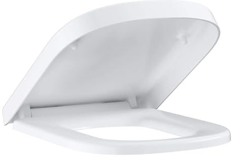 Wttfc Lunette De Toilette Universelle,Blanc SièGe WC, Cuvette WC,Abbatants WC avec Frein De Chute Declipsable Forme Carré,PP,Lisse Et Lumineux,TéNacité
