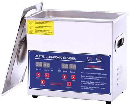 Digitaler Ultraschallreiniger, 40 kHz Edelstahl 3L Ultrasonic Cleaner, mit Heizung Timer, für Zahnersatz Schmuck Brillen Uhren Brillen Ultraschallreinigungsgerät, mit Knöpfen