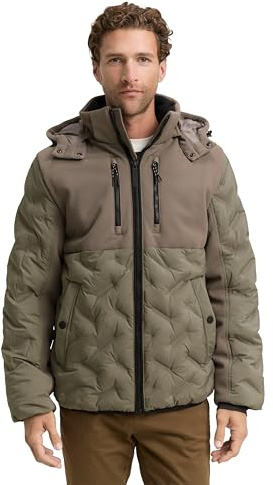 TOM TAILOR Herren 1046977 Hybrid Puffer-Jacke mit Steppung