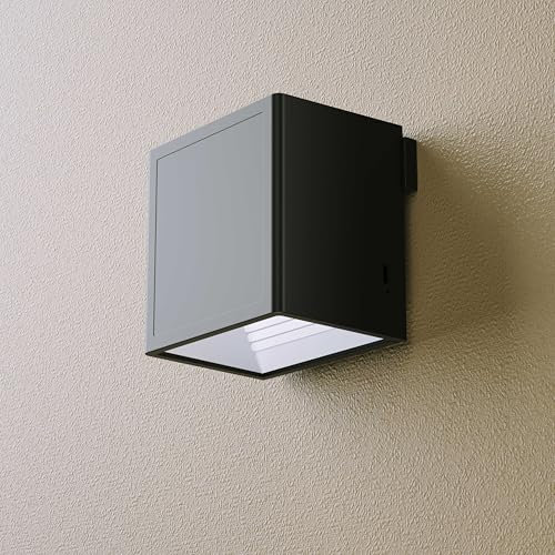 Northpoint LED Akku Wandleuchte dimmbar mit Timer, 3000K warmweiß, inkl. Montagematerial & USB-C Kabel schwarz eckig