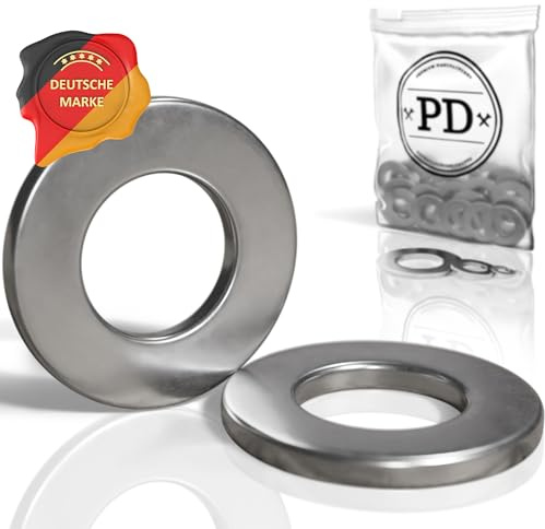 PD® Unterlegscheiben M12 | DIN 125 Form A/ISO 7089 | A2 Edelstahl | 50 Stk | Hochwertige A2 V2A Edelstahl Beilagscheiben | Rostfreie Edelstahlscheiben flach mit kleinem Außendurchmesser | 50 Stück