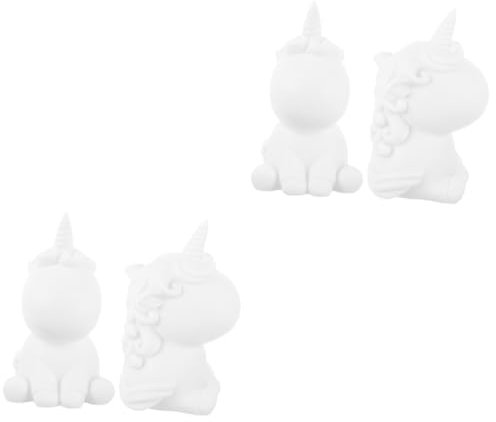 Abaodam 2 Sätze Weißes Embryo-einhorn Kinderspielzeug -tablet Bausatz Kinderspiele Kinderhandwerk Roboter Doodle-board- Kleinkindspielzeug Einhorn- Plastik 2 Stück * 2