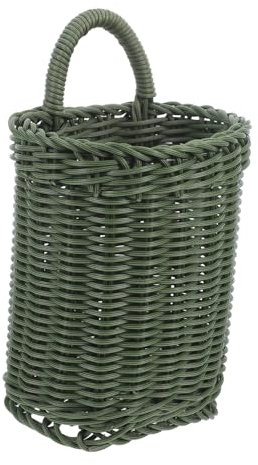 CLISPEED Geflochtener Wandhängekorb Kunststoff Groß Für Küchenaufbewahrung Knoblauchkorb Mit Wandbefestigung Praktisch