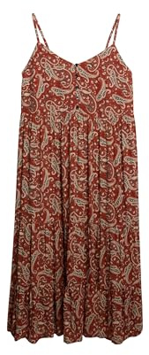 Superdry Damen Gestuftes Midikleid mit halblanger Knopfleiste