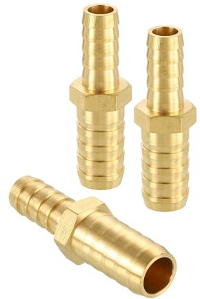 sourcing map 1pcs 10mm to 4mm Brass Hose Barb Fitting Metals Splicer Mender for 3D Printing, Air Compressor, CNC Machine, Dies