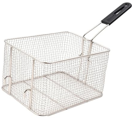 Fenteer Panier à Friture Professionnel Panier de Friteuse Corbeille à Frites Panier En Maille En Acier Inoxydable Adapté pour La Cuisine à Domicile, Carré L