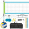 GOPLUS Filet de Volleyball Exterieur Piscine Réglable en Hauteur, Kit de Volley Complet avec Poteaux en Métal, Volleyball, Sac de Transport, Professionnel pour Plage, Parc, 9,75 m x 0,9 m (Vert)