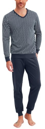 CALIDA Cotton Special Bündchen-Pyjama Herren Saphir Blue 58-60