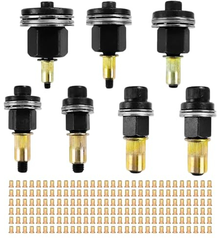 7 Stück Nietmutternzange Set,Nietenzange Nietmuttern,Nieten Set für M3, M4, M5, M6, M8, M10, M12, Nietmutter Werkzeug, für Nietmutter Werkzeug Manuelle Nietmaschine (210 Muttern)