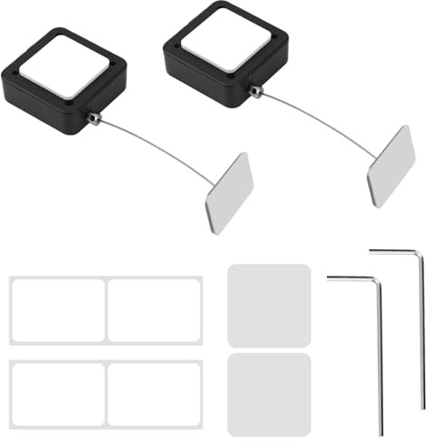 2pcs Retractable Remote Control Tether Lock, 6.56ft Adjustable TV Remote Leash for Gaming Controllers Tablets Showroom Office Home Use