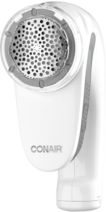 Conair Lint Remover, Rechargeable Bobble Remover for Clothes and Fabrics, Ergonomic Handle, Large Head Fabric Shaver, White/Blue, CLS2XU