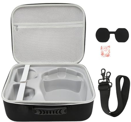 OVAQUIXI PS VR2 Hartschalentragekoffer, Doppelschichtiger Tragbarer Hartschalenkoffer mit Verstellbarem Trageriemen für Gaming-Headset und Touch-Controller-Zubehör