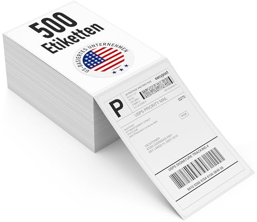 100 x 150 mm (4x6) Étiquettes d'expédition thermiques paravent, 500 étiquettes, thermique direct autocollantes, perforation découpe facile, compatibles Zebra Rollo MUNBYN TSC, DPD DHL UPS FedEx
