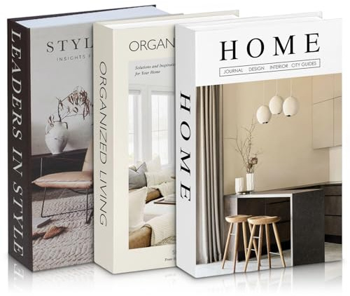 3 Stück Deko Bücher Set, Faltbare Coffee Table Book, Fake Bücher Deko Regal | Bücherregal Deko für Wohnzimmer, Kreativer Stockholm Style Room Decor, Zimmer Deko Aesthetic für Couchtisch Book Büro