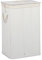Relaxdays Cesto Ropa Sucia Plegable, Cubo Colada Rectangular con Tapa, Bambú, 83 L, 65,5 x 43,5 x 33,5 cm, Blanco