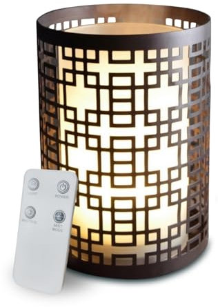 Zen’Arôme Diffuseur d’Huile Essentielle Vela – Diffuseur Ultrasonique Aromathérapie à Froid - Diffuseur Électrique Parfum Maison avec Télécommande - Éclairage LED Effet Bougie – en Métal et Verre