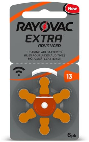 6 x RAYOVAC Extra Size 13- batterie per apparecchi acustici