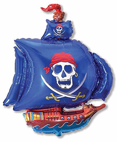 Ballonim® Piratenschiff blau ca. 80cm Luftballons Folienballon Party DekorationGeburtstag