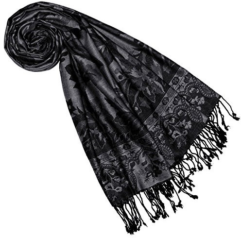 Lorenzo Cana Marken Pashmina Damenschal Naturfaser Floral Blumen Stola Schaltuch Tuch Stola 70 cm x 210 cm - 7833077