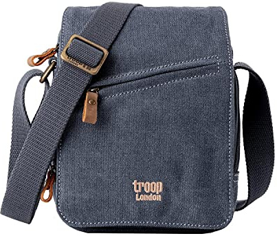 TRP0239 Troop London Classic Canvas Across Body Bag (Blue)
