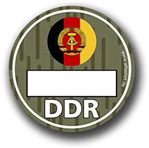 DDR Umweltplakette NVA Umweltzone Ostdeutschland Tuning Humor 8cm#A4799