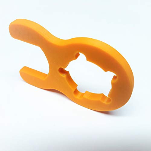 Gasschlüssel für Terrassenheizer, Gasheizer, Gaskanone, Heizstrahler, Gasgrill, Gaskocher, Wohnmobil, Caravan, Camping, Druckminderer, Druckregler (Kompaktschlüssel 5-Flügel, Orange, 1)