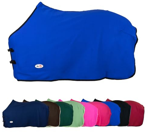 RL24 - Abschwitzdecke Basicline – Pferdedecke – Royalblau – 125cm | Transportdecke mit Schweifkordel, Widerristpolster & Metallverschluss – atmungsaktive Fleecedecke – Pferde Zubehör