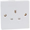 Ex-Pro [5 Pack] 1 Gang Single Unswitched Mains Plug Wall Socket 13A, White