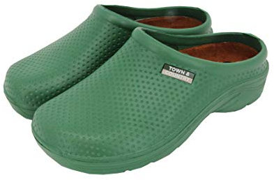 Town & Country TFW6584 Womens Super Soft Cloggies Lightweight with Cushioned Insole (8 UK, Green Dots)