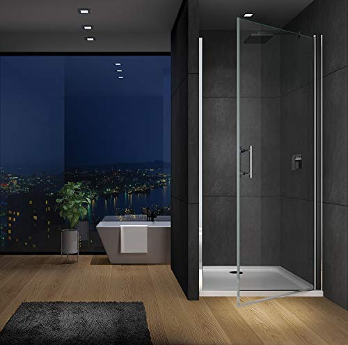 IMPTS Pendeltür 90cm Duschtür Nischentür Dusche Nische Schwingtür Duschkabine Duschwand Glas 6mm NANO Glas 195cm